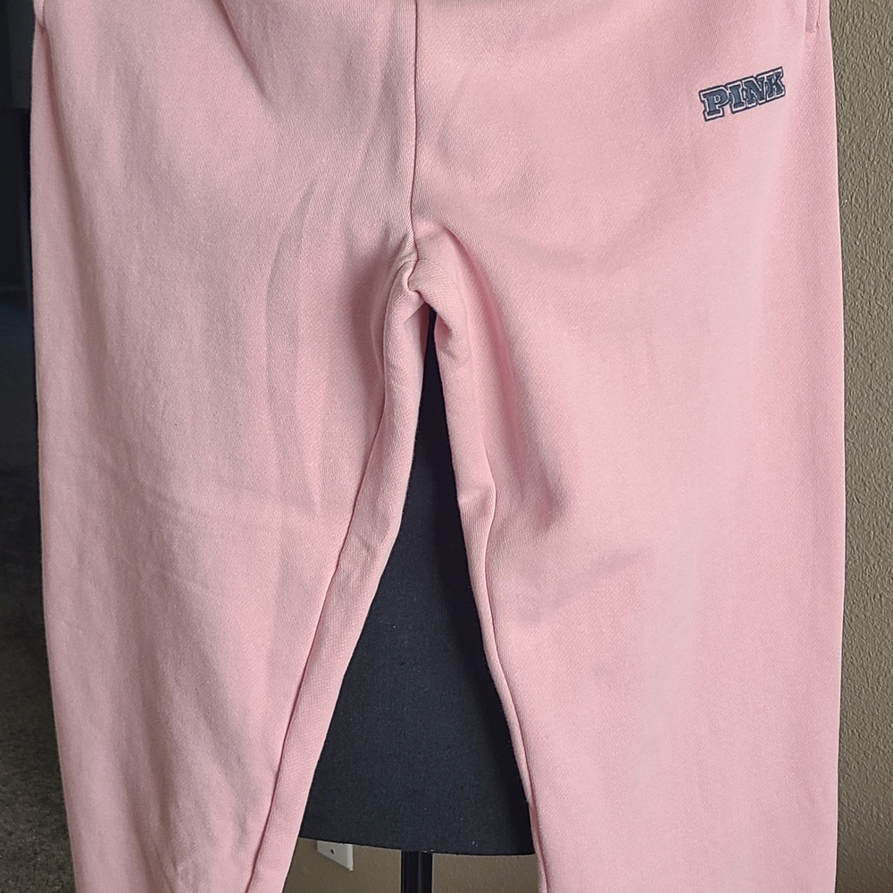 PINK Victoria's Secret Soft Pink Fleece Joggers with Logo